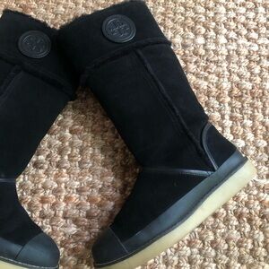 Tory Burch Nadine Mid Shaft Suede and Shearling Boot. Size 7.5